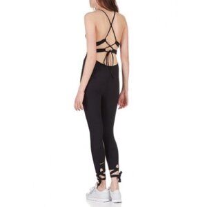 Ba&sh Ana Heart Romy Lace Up Top Yoga Jumpsuit Sz6